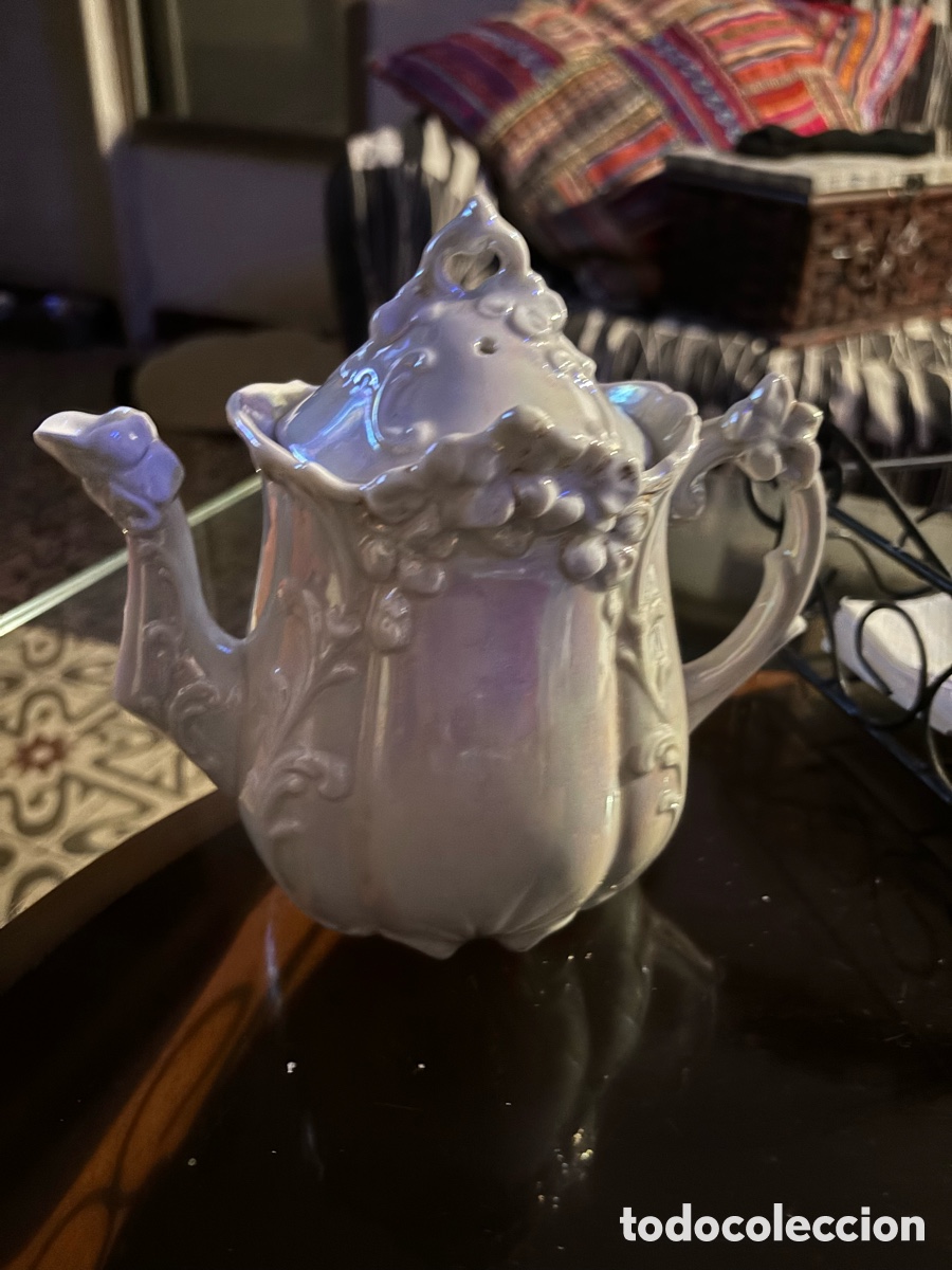 Antig&uuml;edades: PRECIOSA CAFETERA TETERA MODERNISTA DE REFLEJOS - Foto 11