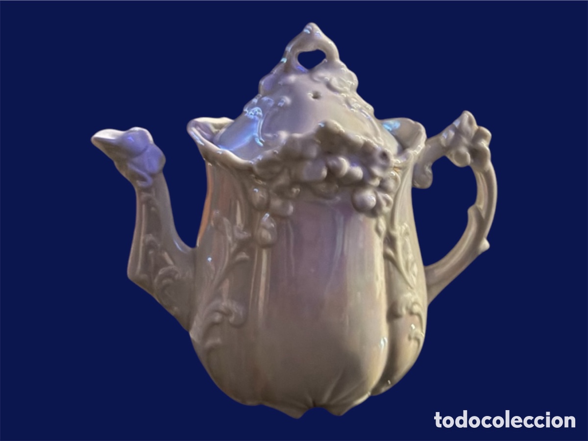Antig&uuml;edades: PRECIOSA CAFETERA TETERA MODERNISTA DE REFLEJOS - Foto 5