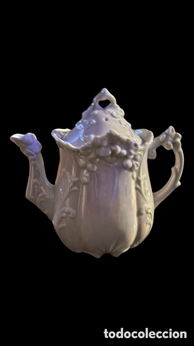 Antig&uuml;edades: PRECIOSA CAFETERA TETERA MODERNISTA DE REFLEJOS - Foto 7