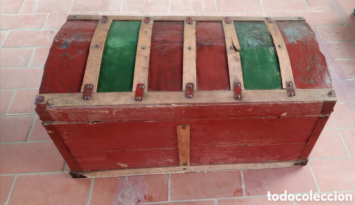 Antig&uuml;edades: Ba&uacute;l antiguo de madera y metal. - Foto 2