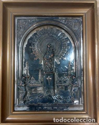 Antig&uuml;edades: CUADRO DE LA VIRGEN DEL PILAR EN RELIEVE 17X22 CM - Foto 1