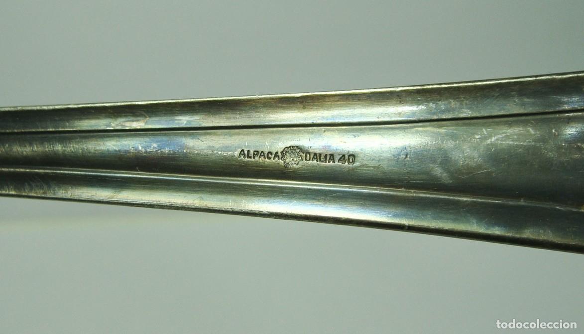 Antig&uuml;edades: Cuchar&oacute;n y Cazo antiguos. Alpaca. - Foto 4