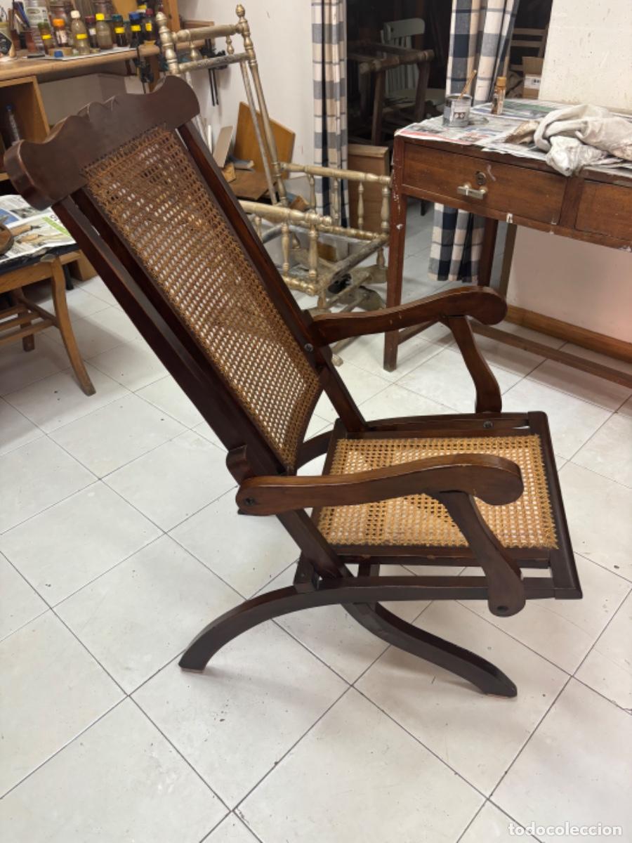 Antig&uuml;edades: Butaca plegable con rejilla - Foto 1