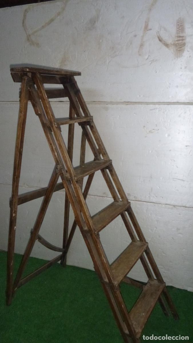 Antig&uuml;edades: ANTIGUA ESCALERA BIBLIOTECA - Foto 5