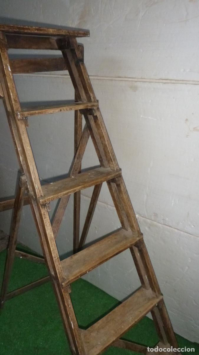 Antig&uuml;edades: ANTIGUA ESCALERA BIBLIOTECA - Foto 7