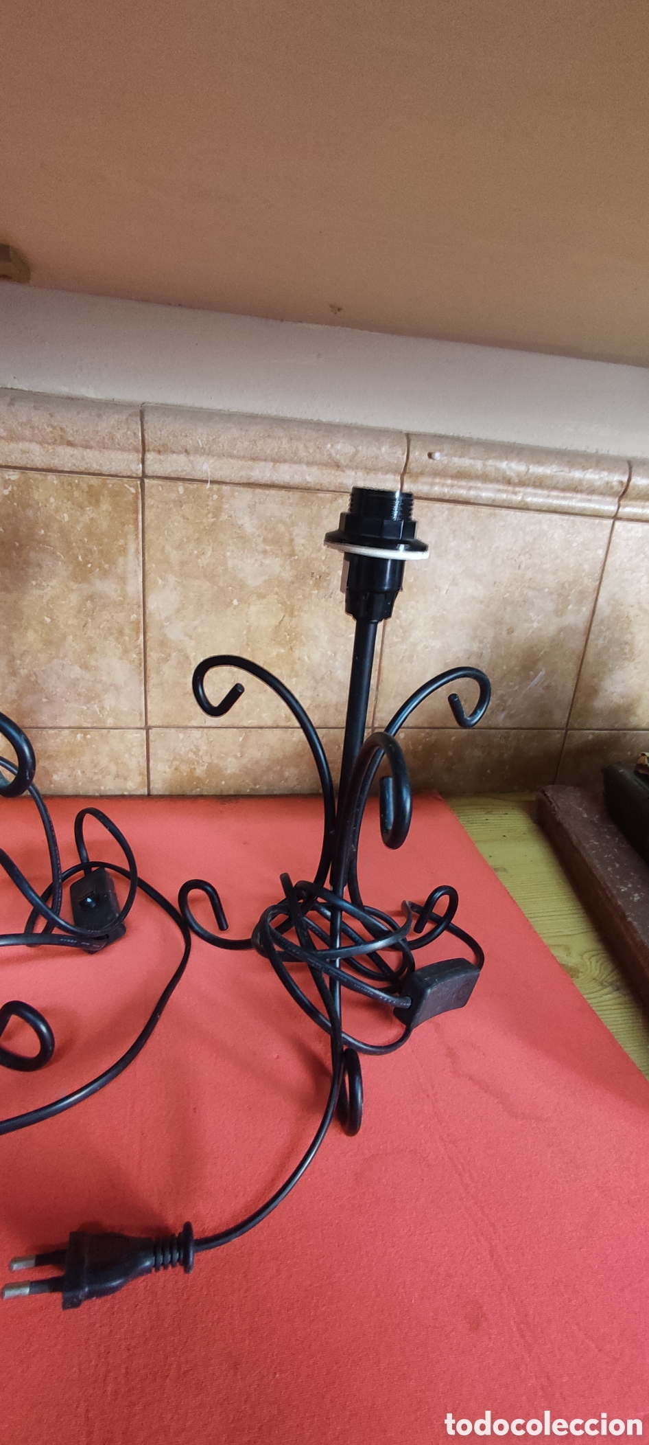 Antig&uuml;edades: Pareja de l&aacute;mparas de forjs - Foto 4