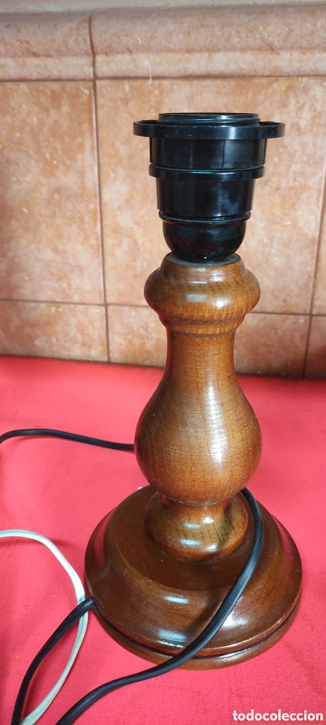 Antig&uuml;edades: Pareja de pies de l&aacute;mparas de madera - Foto 3