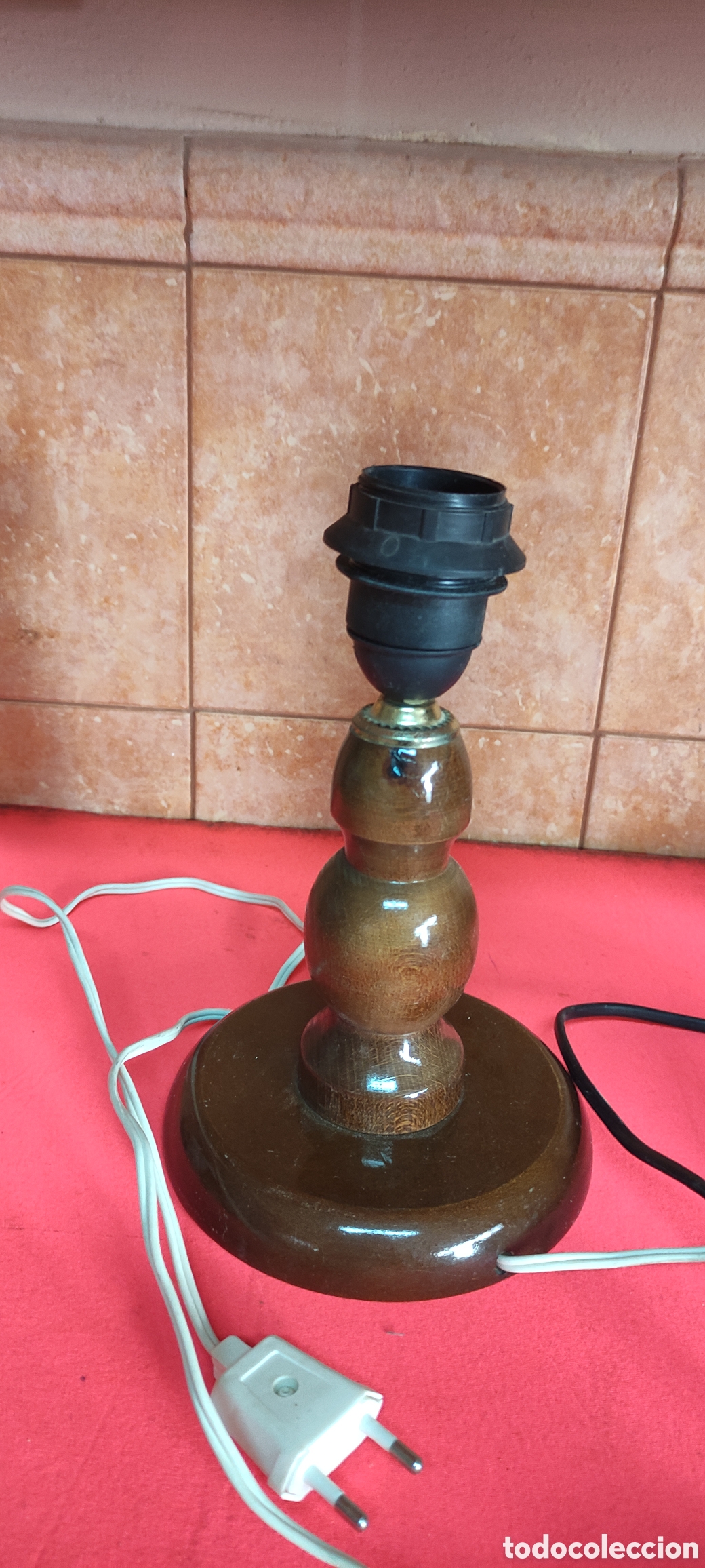 Antig&uuml;edades: Pareja de pies de l&aacute;mparas de madera - Foto 4