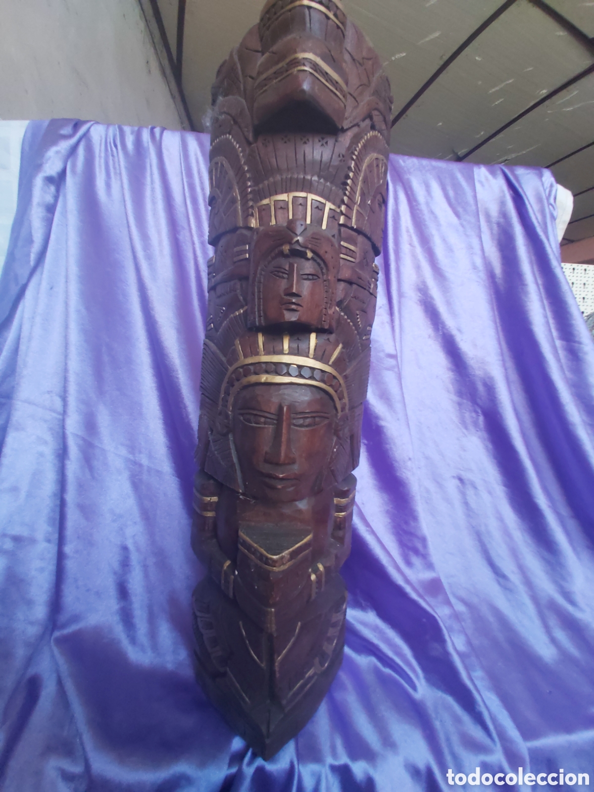 Antig&uuml;edades: ESCULTURA TALLADA EN MADERA - Foto 2