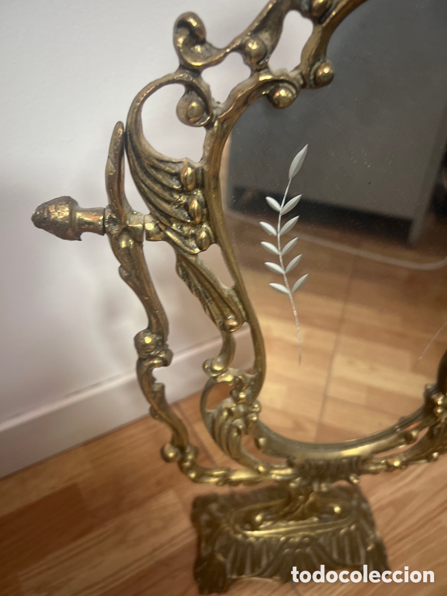 Antig&uuml;edades: Espejo dorado oscilante - Foto 2