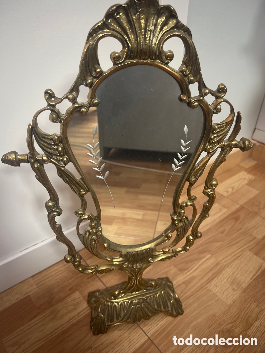 Antig&uuml;edades: Espejo dorado oscilante - Foto 1