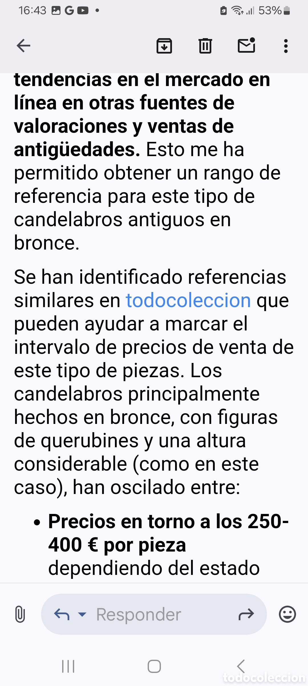 Antig&uuml;edades: CANDELABROS DE BRONCE GRANDES - Foto 17