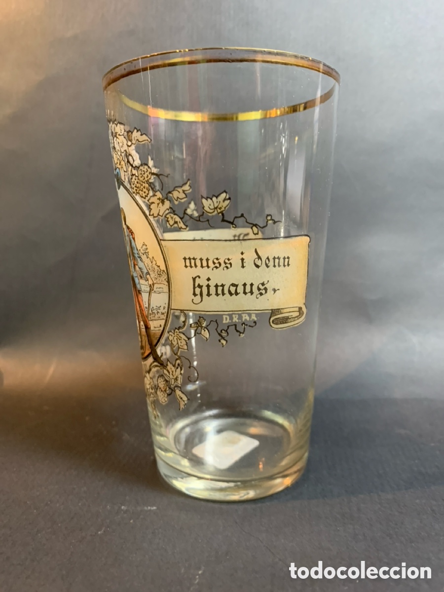Antig&uuml;edades: Vaso de cristal alem&aacute;n decorado - Foto 2