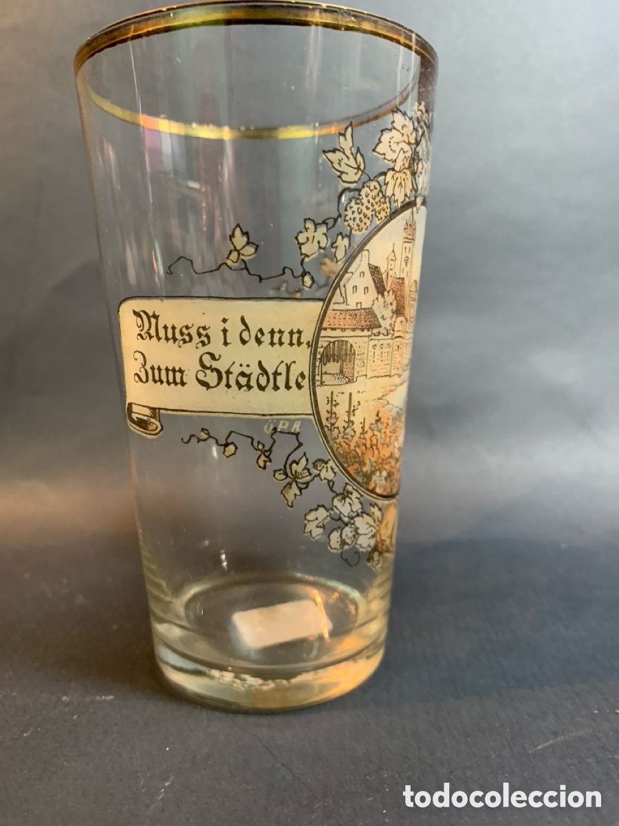Antig&uuml;edades: Vaso de cristal alem&aacute;n decorado - Foto 3