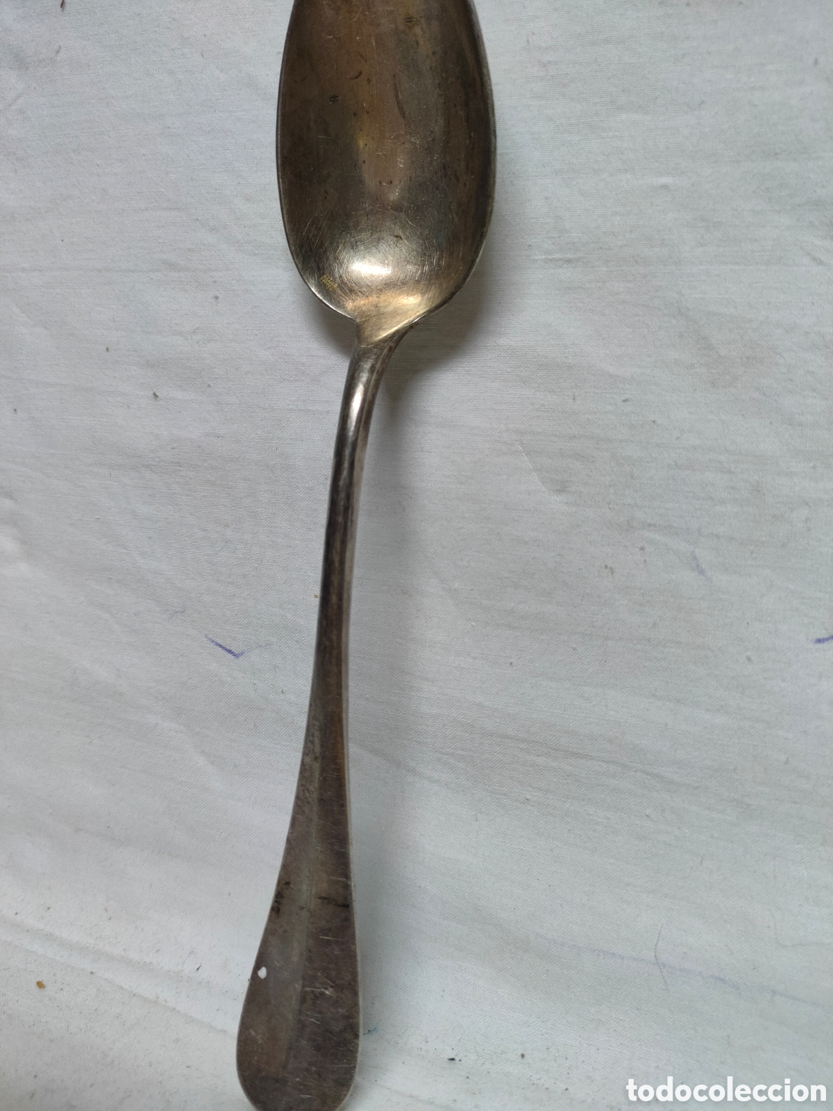 Antig&uuml;edades: CUCHARA BA&Ntilde;ADO EN PLATA.PUNZONADA. - Foto 2