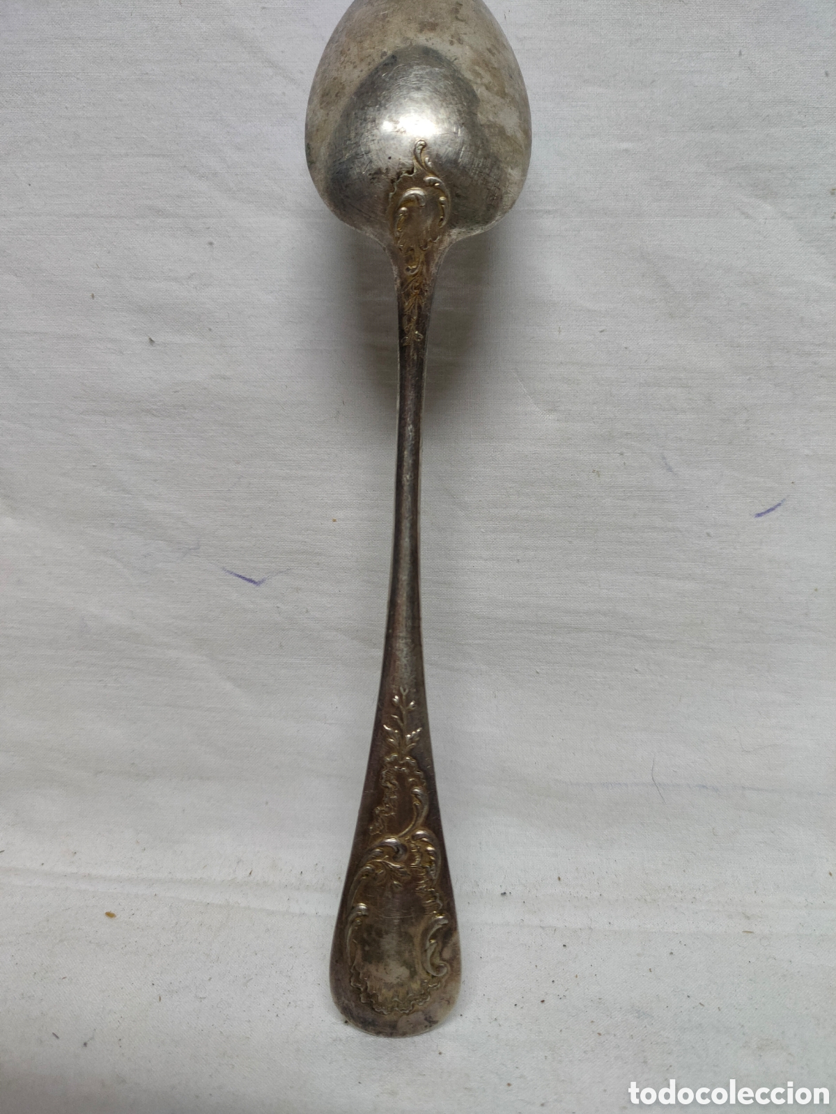 Antig&uuml;edades: CUCHARA BA&Ntilde;ADO EN PLATA.PUNZONADA. - Foto 3