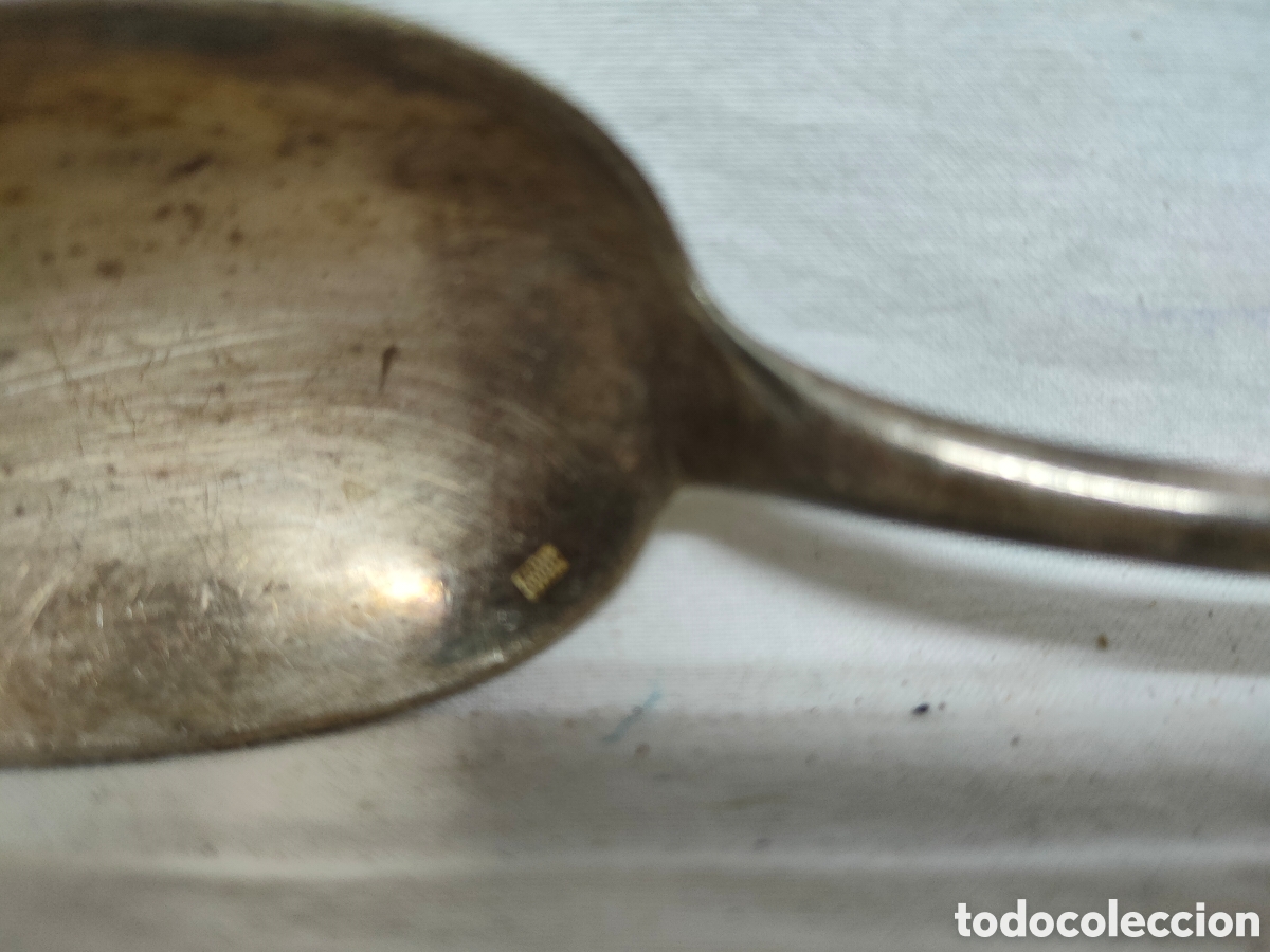 Antig&uuml;edades: CUCHARA BA&Ntilde;ADO EN PLATA.PUNZONADA. - Foto 7