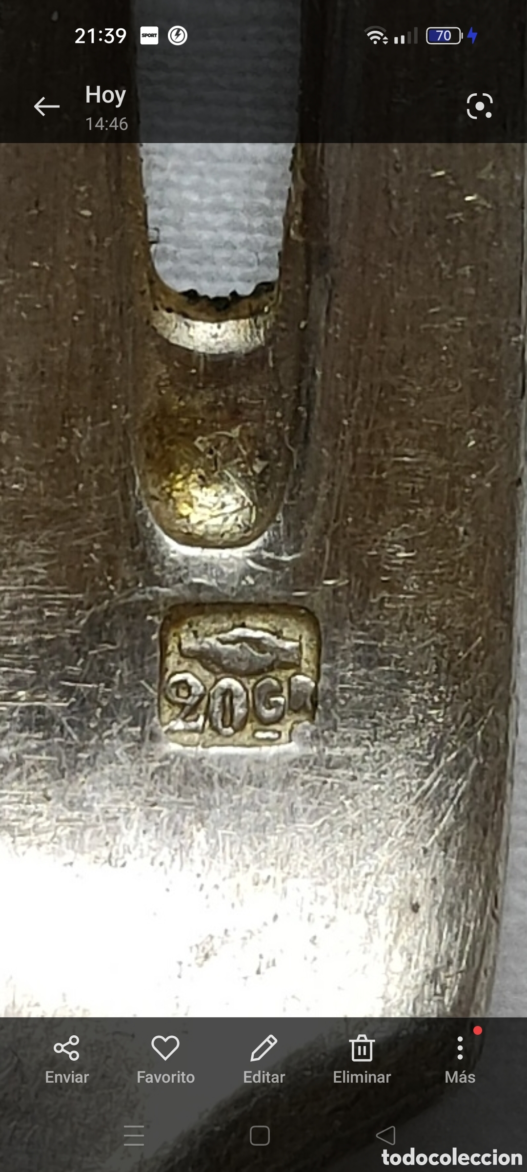 Antig&uuml;edades: CUCHARA BA&Ntilde;ADO EN PLATA.PUNZONADA. - Foto 8