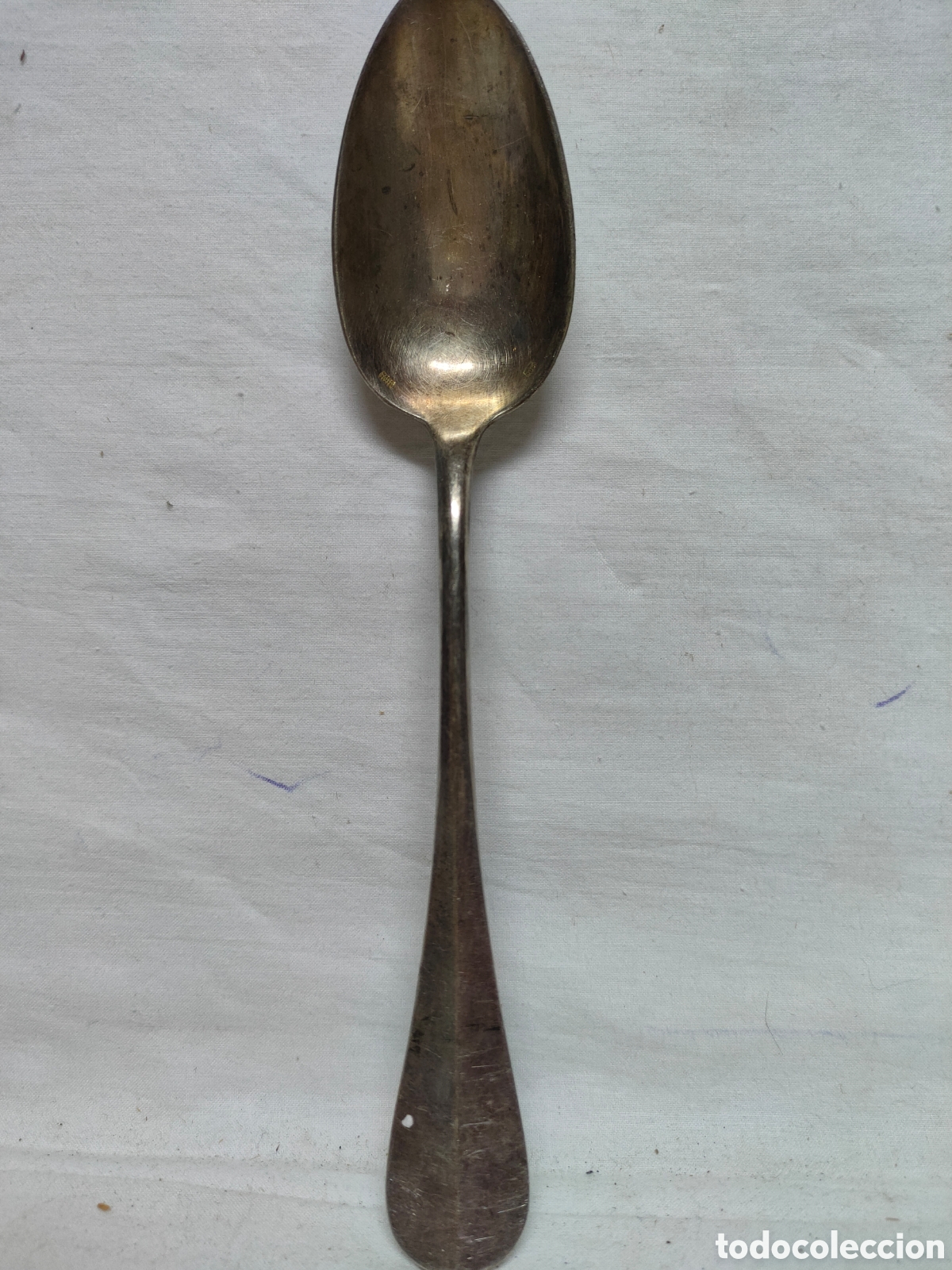 Antig&uuml;edades: CUCHARA BA&Ntilde;ADO EN PLATA.PUNZONADA. - Foto 1