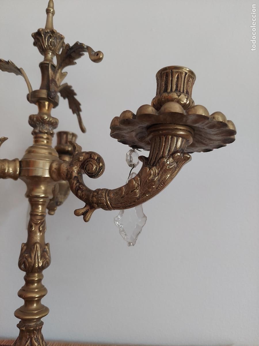 Antig&uuml;edades: Antiguo candelabro barroco de bronce - Foto 6