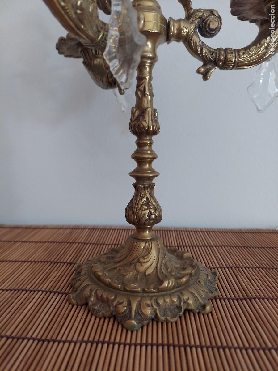 Antig&uuml;edades: Antiguo candelabro barroco de bronce - Foto 15