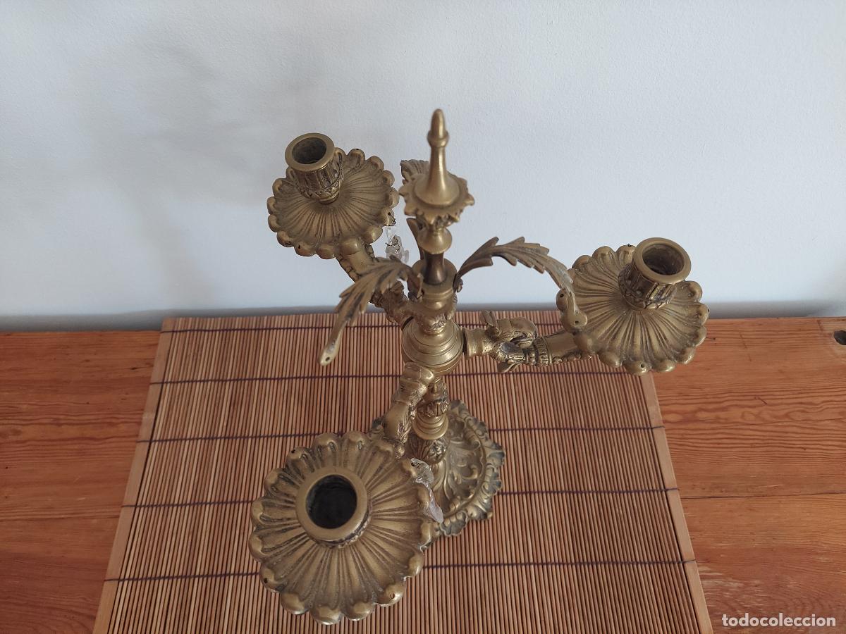 Antig&uuml;edades: Antiguo candelabro barroco de bronce - Foto 20