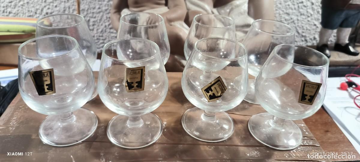 Antig&uuml;edades: 8 copas co&ntilde;ac Brandy Vicrila NUEVAS - Foto 1