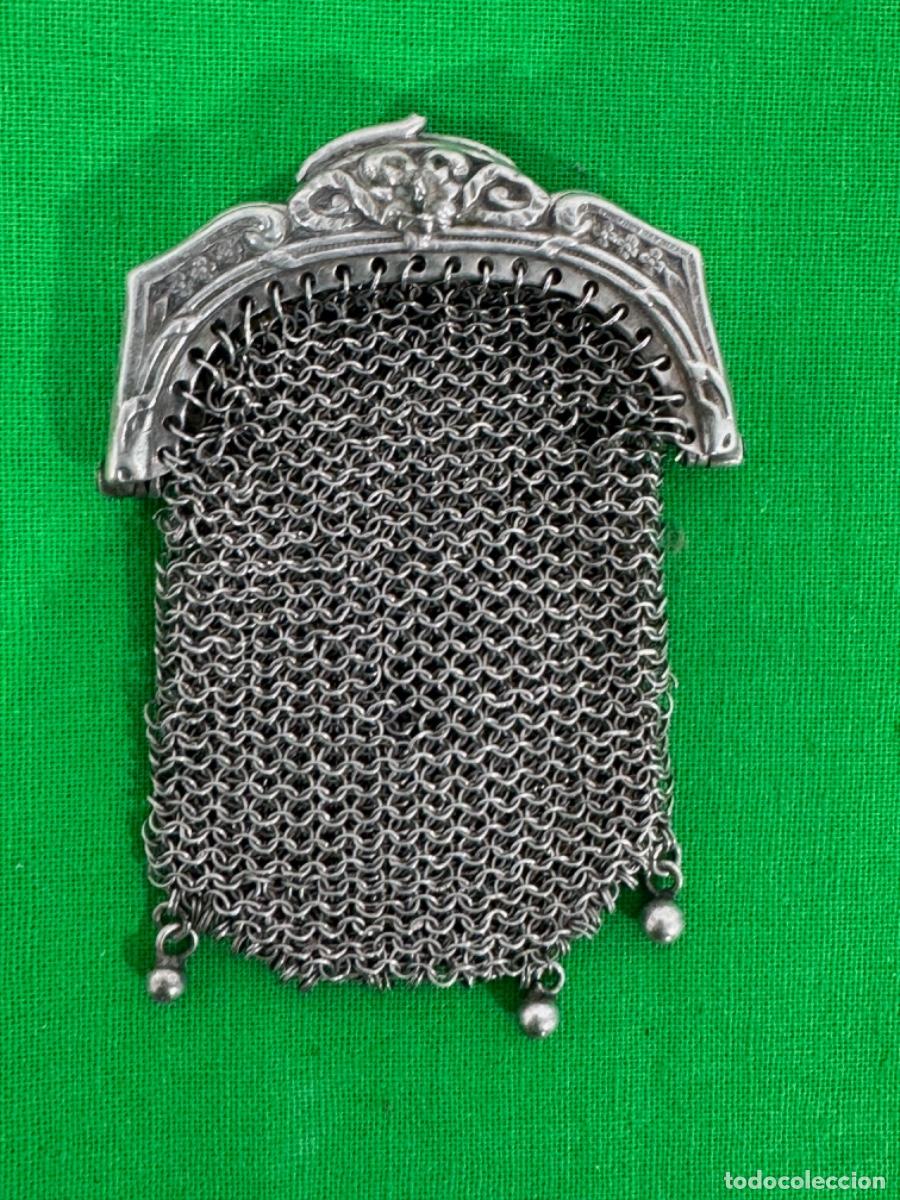 Antig&uuml;edades: ANTIGUO MONEDERO DE MALLA EN PLATA, 26Gr - Foto 1