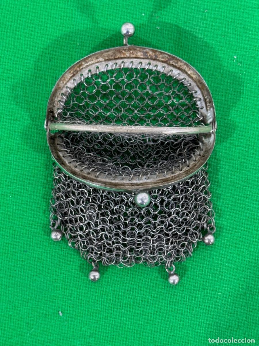 Antig&uuml;edades: ANTIGUO MONEDERO DE MALLA EN PLATA, 16Gr - Foto 2