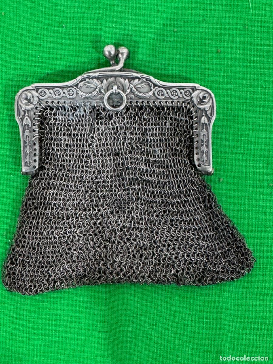 Antig&uuml;edades: ANTIGUO MONEDERO DE MALLA EN PLATA, 53Gr - Foto 1