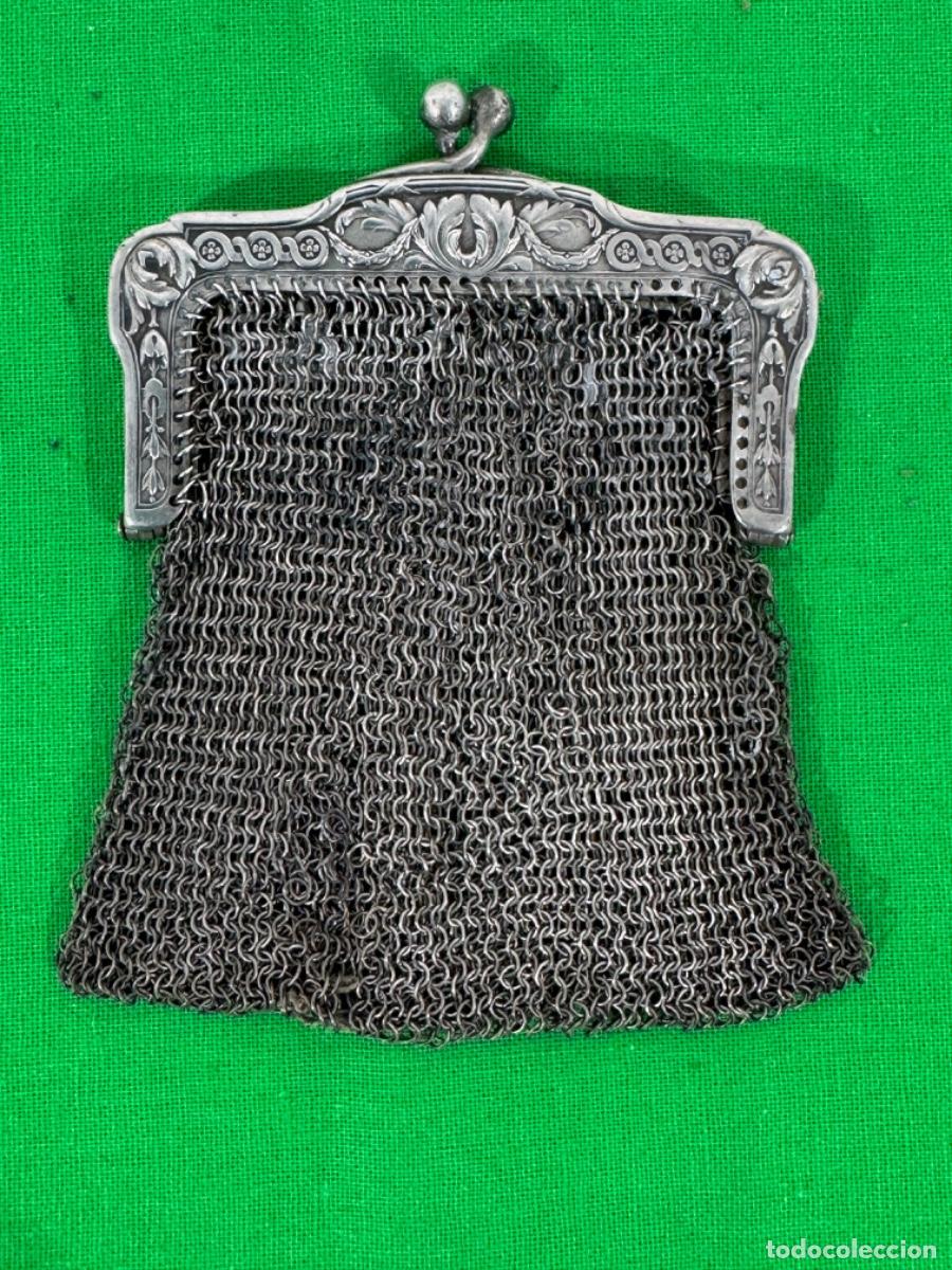 Antig&uuml;edades: ANTIGUO MONEDERO DE MALLA EN PLATA, 53Gr - Foto 2