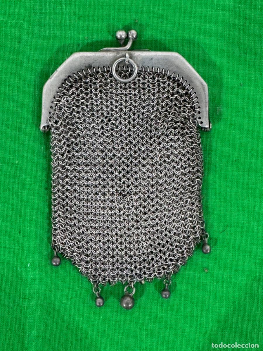 Antig&uuml;edades: ANTIGUO MONEDERO DE MALLA EN PLATA, 48Gr - Foto 1