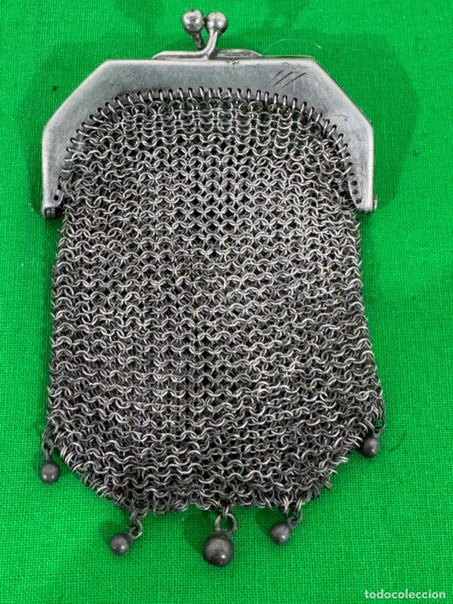 Antig&uuml;edades: ANTIGUO MONEDERO DE MALLA EN PLATA, 48Gr - Foto 2