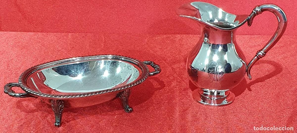 Antig&uuml;edades: Cuenco y jarra plata menese - Foto 1