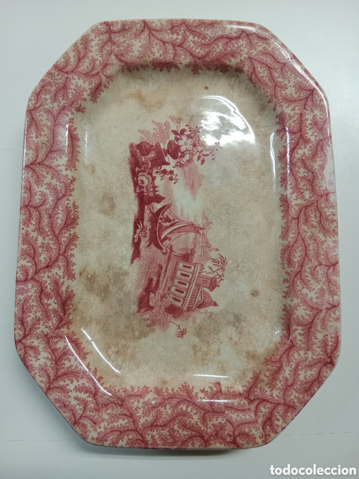 Antig&uuml;edades: Dif&iacute;cil bandeja pickman rosa - Foto 2