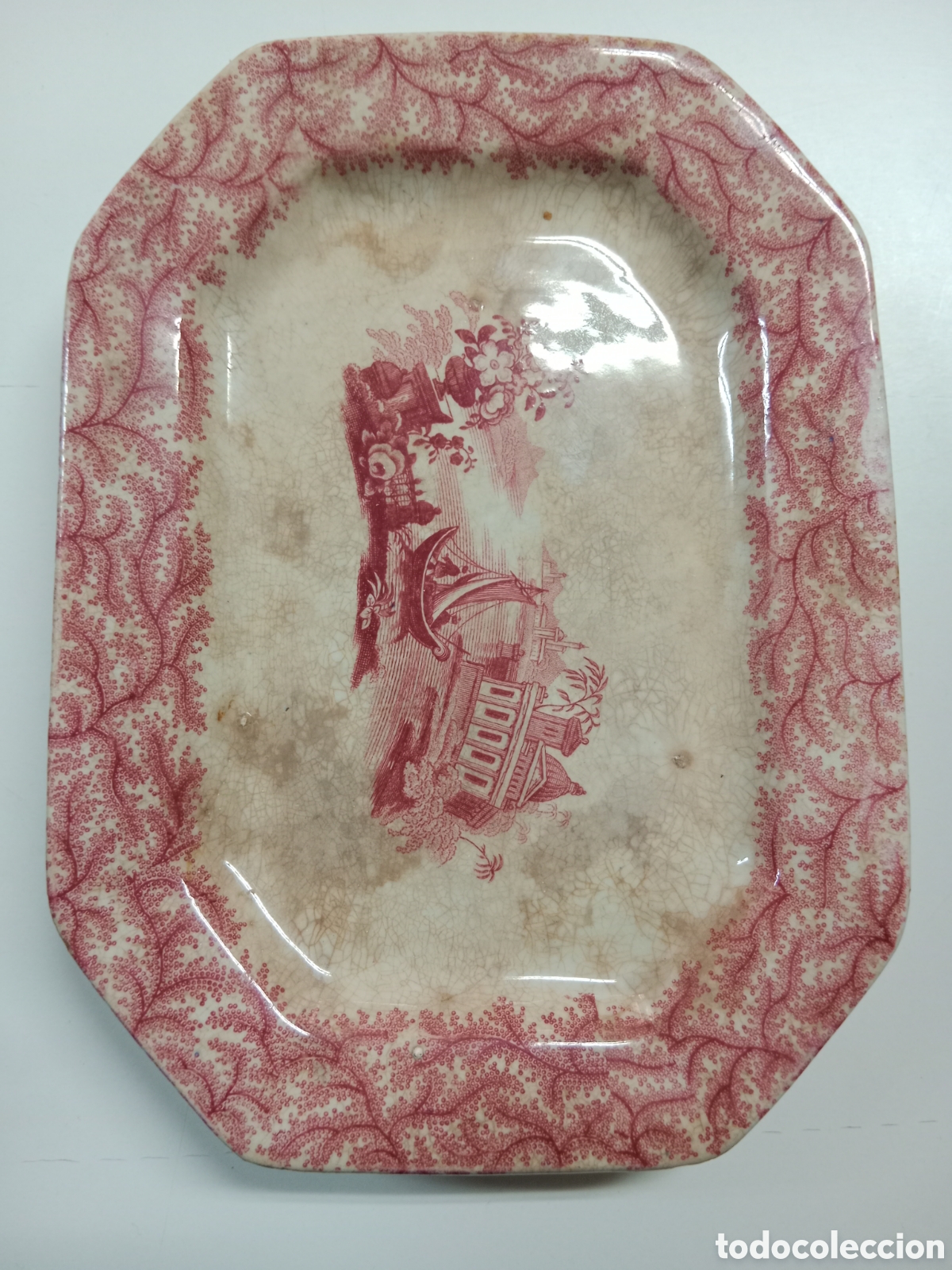 Antig&uuml;edades: Dif&iacute;cil bandeja pickman rosa - Foto 3
