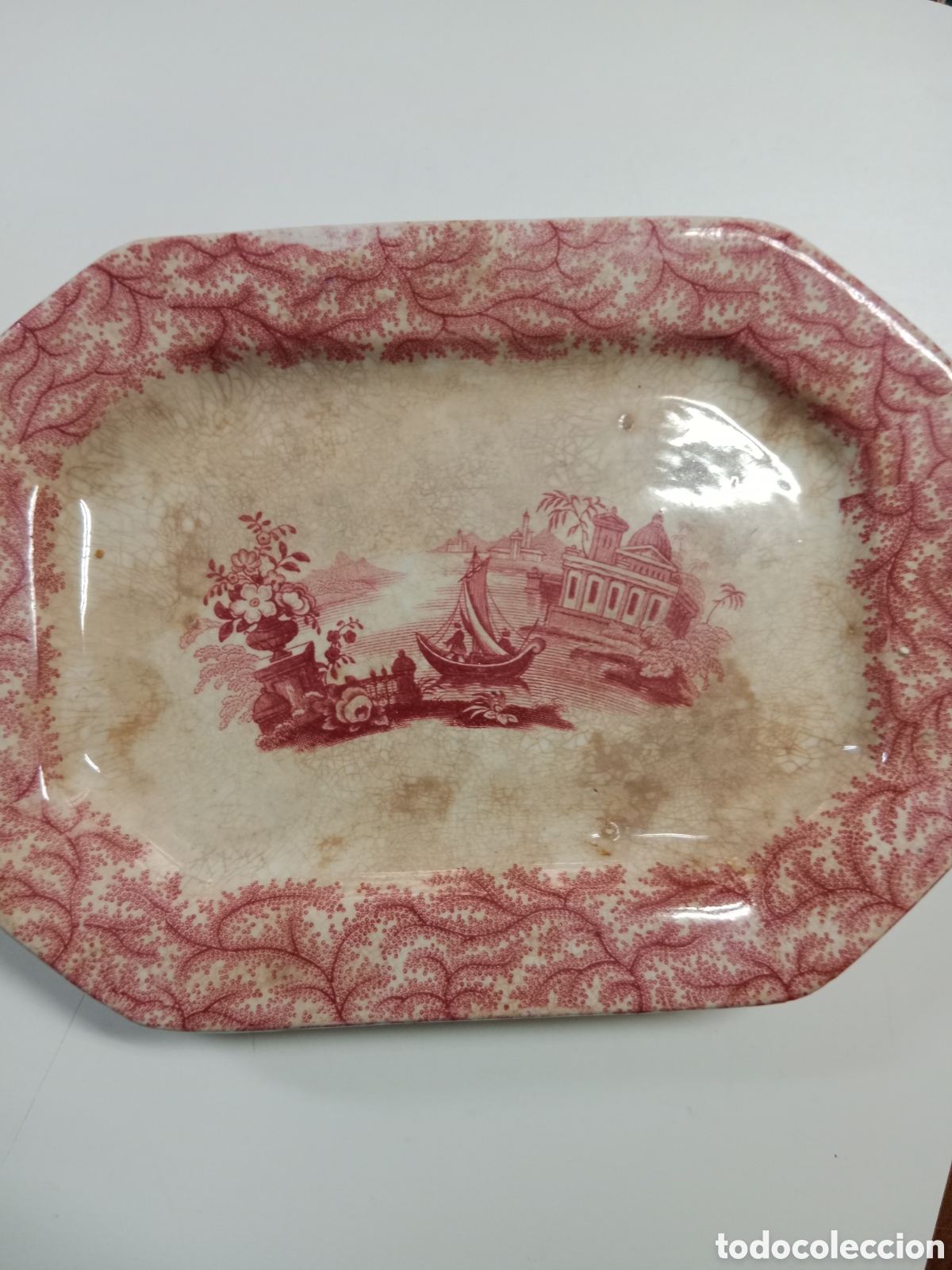 Antig&uuml;edades: Dif&iacute;cil bandeja pickman rosa - Foto 1