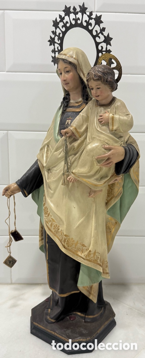 Antig&uuml;edades: ESPECTACULAR GRAN VIRGEN DEL CARMEN PPIOS 1900 - Foto 2