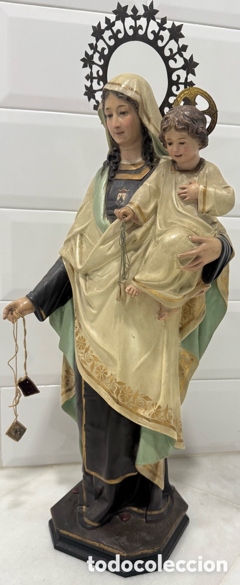 Antig&uuml;edades: ESPECTACULAR GRAN VIRGEN DEL CARMEN PPIOS 1900 - Foto 3
