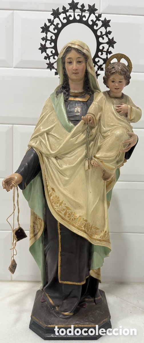 Antig&uuml;edades: ESPECTACULAR GRAN VIRGEN DEL CARMEN PPIOS 1900 - Foto 6