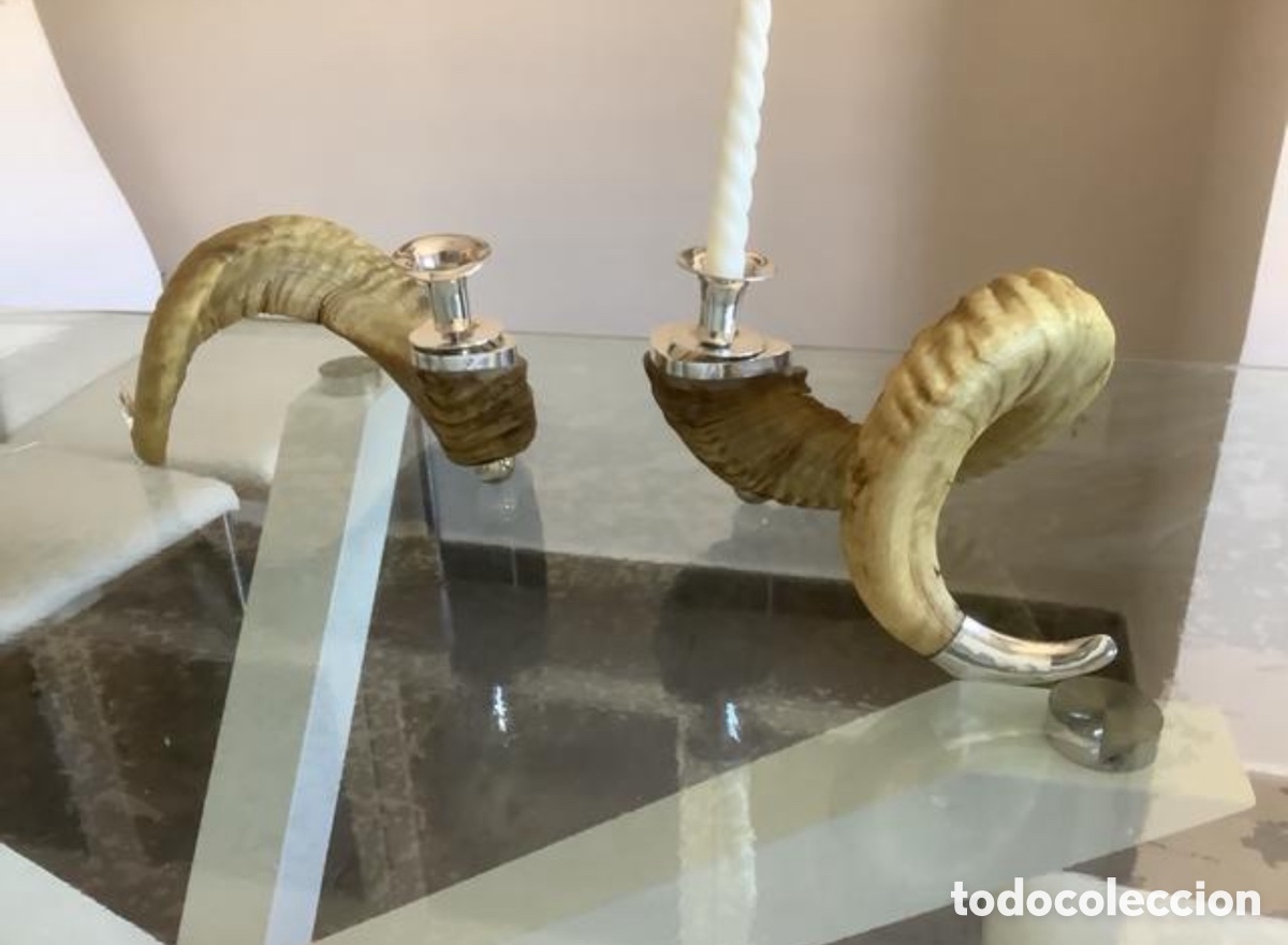 Antig&uuml;edades: Candelabros de cuernas y plata - Foto 3