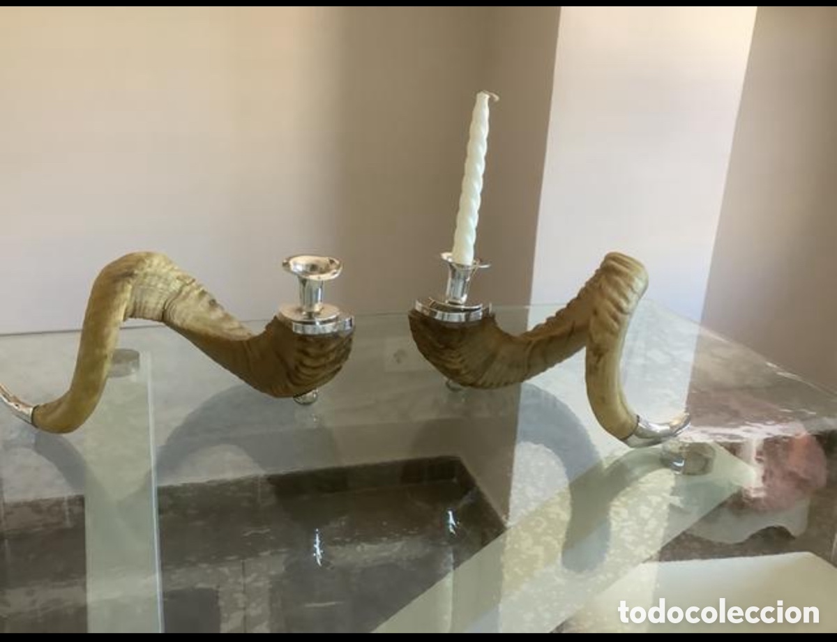 Antig&uuml;edades: Candelabros de cuernas y plata - Foto 1