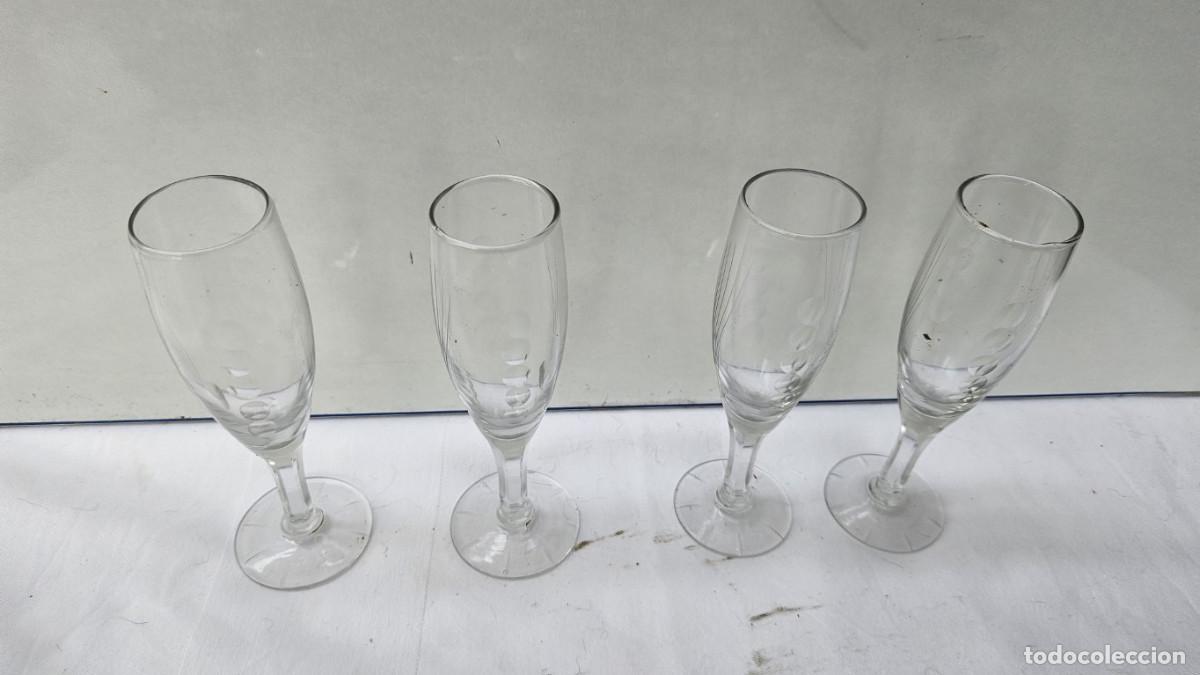 Antig&uuml;edades: 4 copas de cristal catavinos - Foto 2