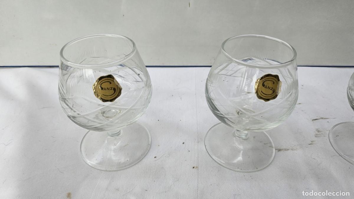 Antig&uuml;edades: 3 copas de cristal de co&ntilde;ac - Foto 2