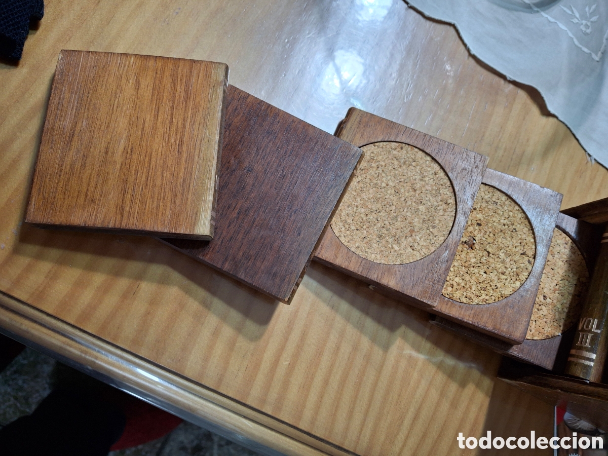 Antig&uuml;edades: 6 Posavasos de madera - Foto 7