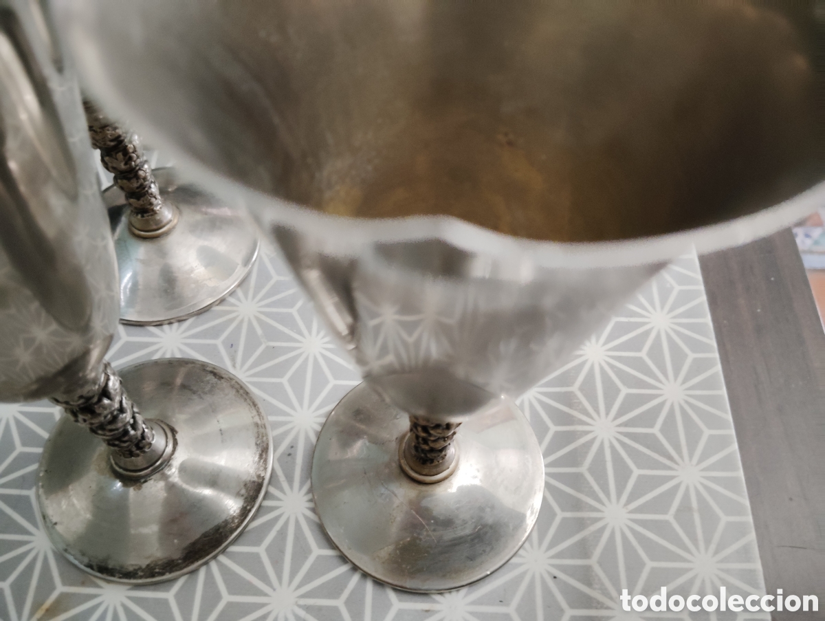 Antig&uuml;edades: SEIS COPAS TIPO LITURGICAS SILVER PLATED - Foto 7
