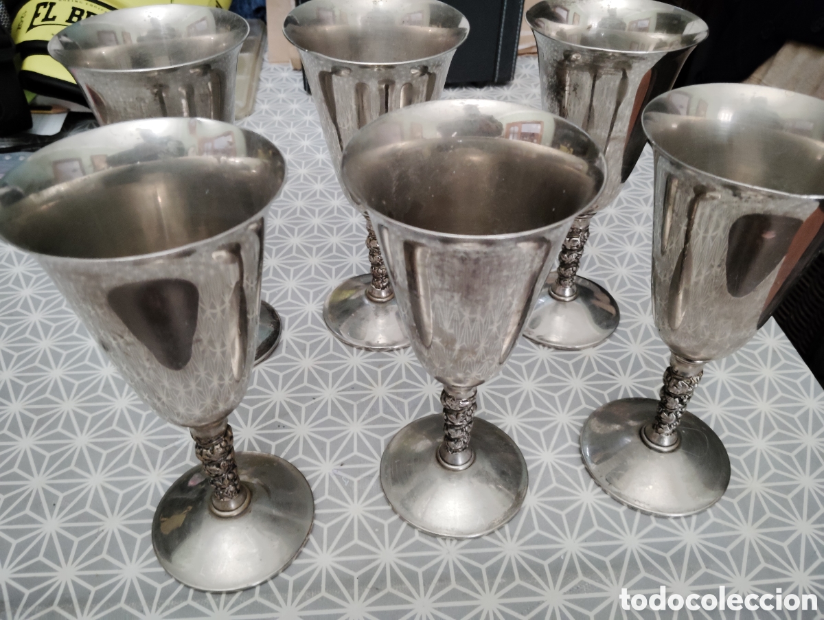 Antig&uuml;edades: SEIS COPAS TIPO LITURGICAS SILVER PLATED - Foto 1