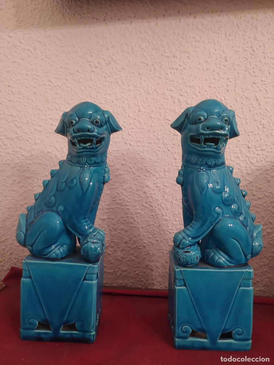 Antig&uuml;edades: Perros dragones chinos foo antiguos - Foto 1