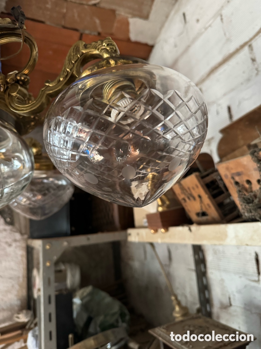 Antig&uuml;edades: L&aacute;mpara de techo en bronce - Foto 2