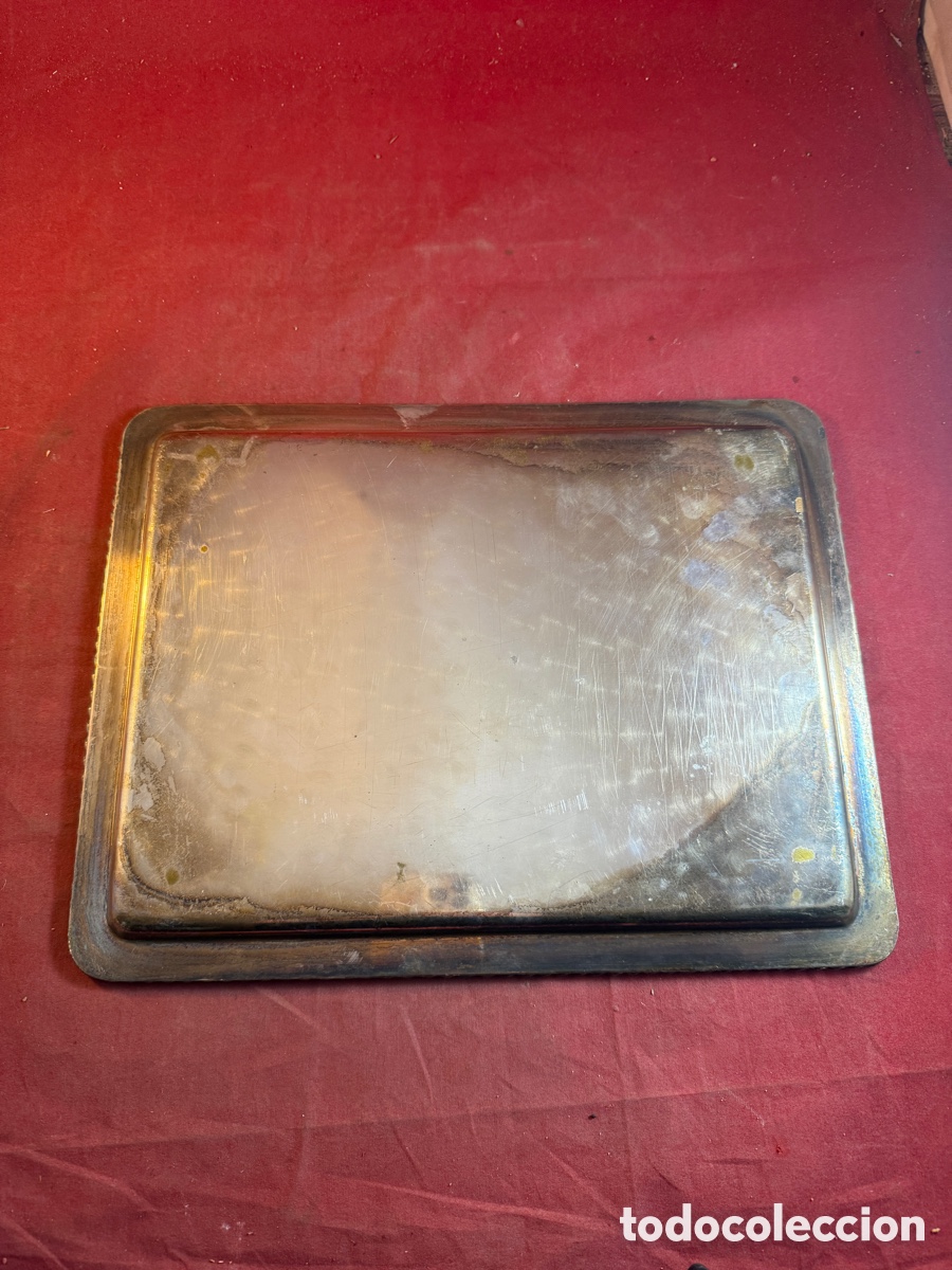 Antig&uuml;edades: Bandeja de metal plateado - Foto 2